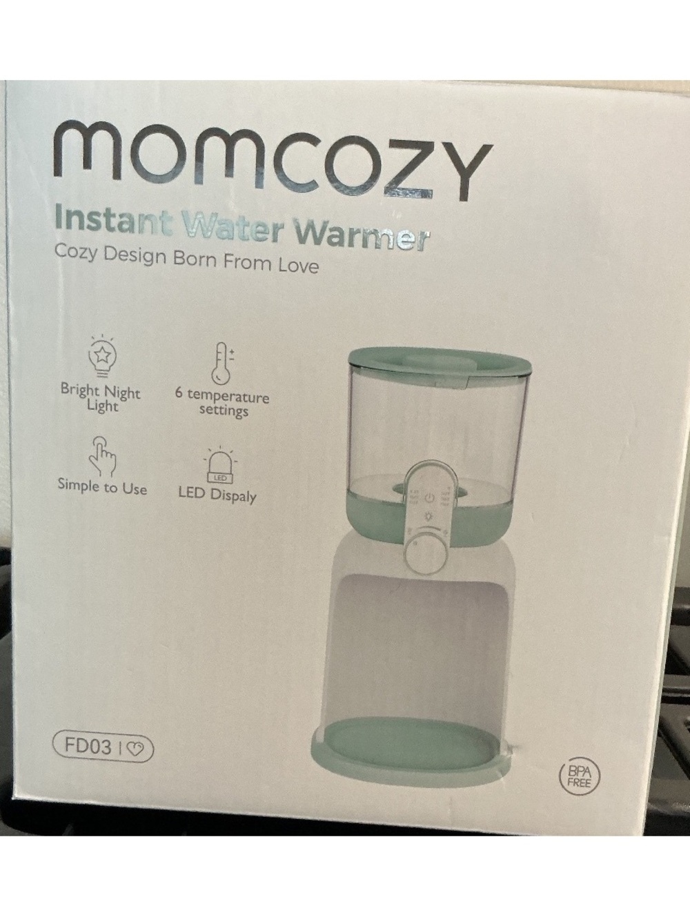 Momcozy Instant Water Warmer with 6 Temperature Settings and LED Display, Model: